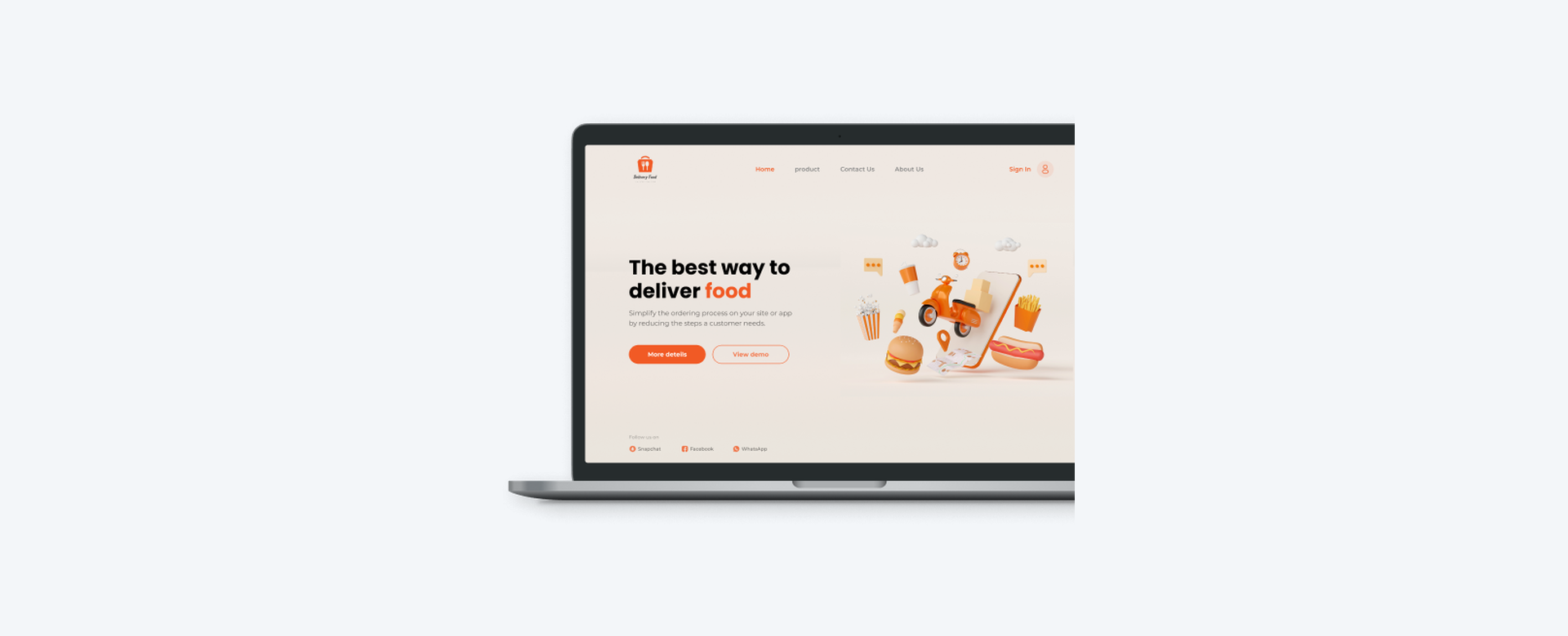 Food delivery website
